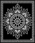 Black White Intricate Mandala Bloom Rug