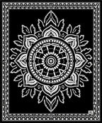 Black White Intricate Mandala Bloom Rug