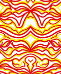 Crimson Yellow Organic Swirls Rug