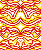 Crimson Yellow Organic Swirls Rug
