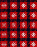 Red White Buffalo Plaid Snowflakes Rug