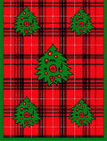Festive Red Plaid Christmas Trees Rug