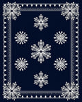 Dark Blue White Snowflake Scatter Rug