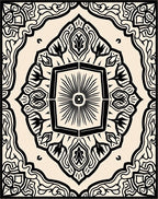 Ornate Black and Cream Mandala Rug