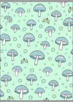 Cute Blue Mushroom Whimsical Forest Rug