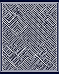 Abstract Navy Geometric Maze Rug