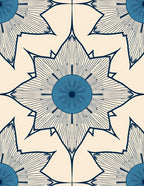 Navajo Blue Sunburst Star Rug