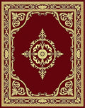 Crimson Gold Baroque Floral Medallion Rug