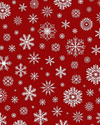 Winter White Snowflake Red Background Rug