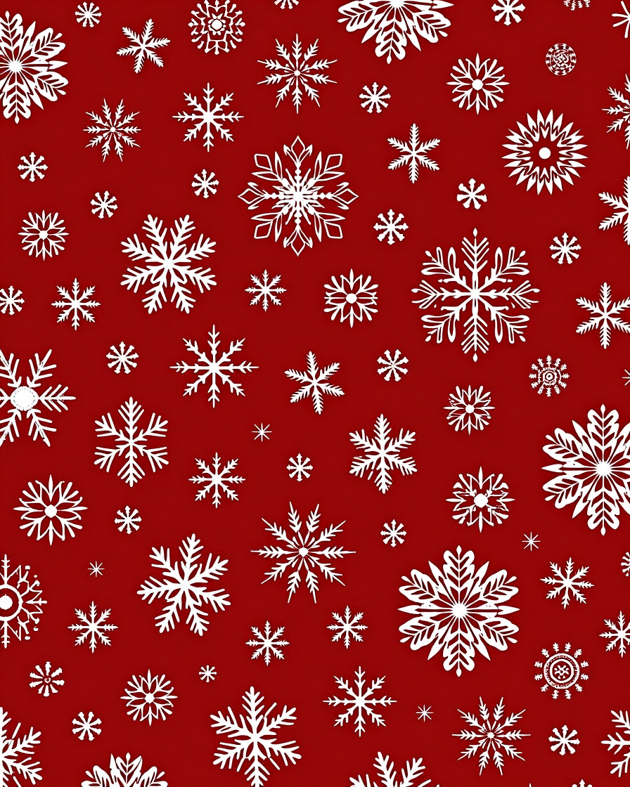 Winter White Snowflake Red Background Rug