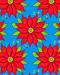 Vibrant Red Flower Garden Design Rug