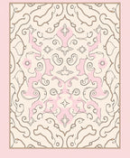 Pale Pink Scrollwork Medallion Rug