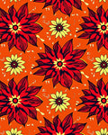 Bold Red Yellow Floral Sunburst Rug