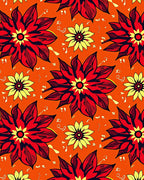 Bold Red Yellow Floral Sunburst Rug