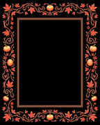 Autumn Pumpkin Vine Border Rug