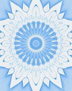 Pale Blue Floral Sunburst Rug