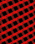 Bold Red Stitched Square Cascade Rug