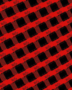 Bold Red Stitched Square Cascade Rug