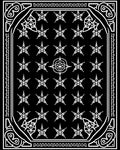 Ornate Black White Star Medallion Rug