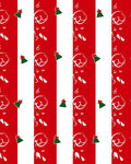Red White Vertical Striped Bell Rug