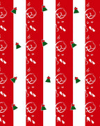 Red White Vertical Striped Bell Rug