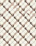 Cream and Brown Wavy Lattice Rug