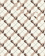 Cream and Brown Wavy Lattice Rug