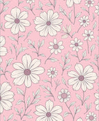 Pink Daisy Floral Arrangement Repeating Rug
