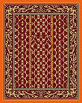 Crimson Ivory Ornate Lattice Frame Rug