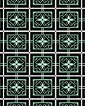 Black Mint Geometric Deco Square Rug