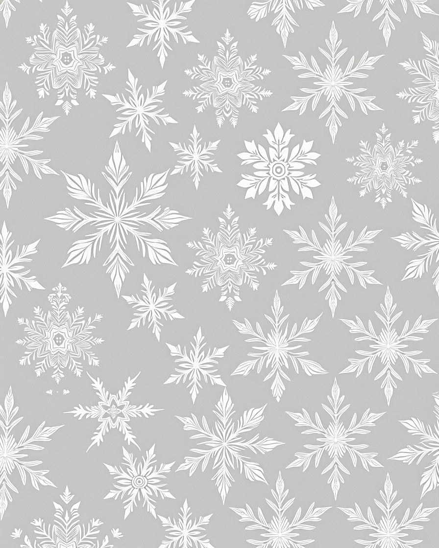 Pale Gray Snowflake Celebration Rug