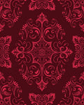 Crimson Red Baroque Floral Medallion Rug