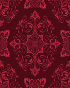 Crimson Red Baroque Floral Medallion Rug