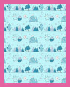 Whimsical Aqua Forest Animal Mountains Rug