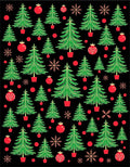 Green Red Christmas Tree Snowflakes Rug