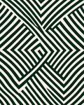 Dark Green Ivory Geometric Weave Rug