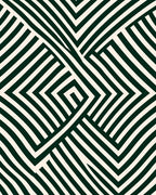 Dark Green Ivory Geometric Weave Rug