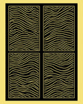 Modern Black Gold Wavy Grid Rug