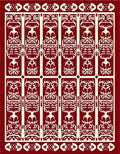 Deep Red And Cream Vertical Tribal Rug
