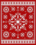 Crimson White Snowflake Borders Rug