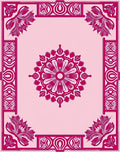 Fuchsia Frame Floral Medallion Rug