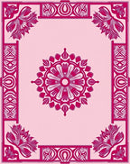 Fuchsia Frame Floral Medallion Rug