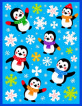 Cute Penguins Winter Snowflakes Scatter Rug