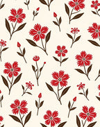 Crimson Daisy Garden Arrangement Rug