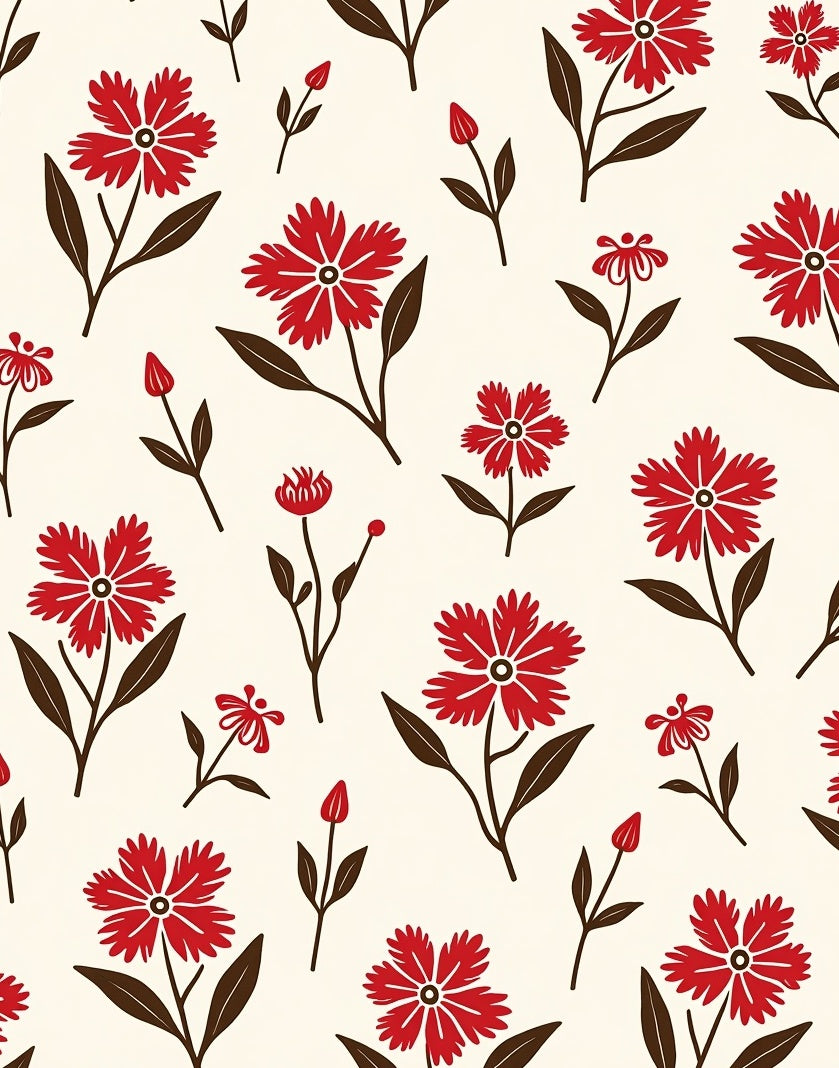 Crimson Daisy Garden Arrangement Rug