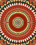 Radiant Crimson Swirl Mandala Rug