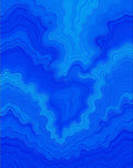 Deep Blue Marble Ripple Rug