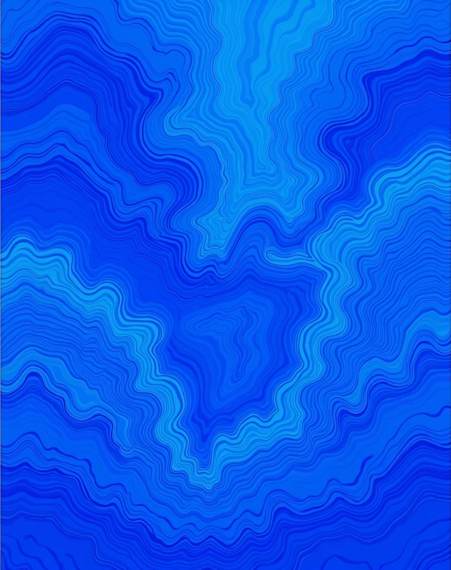Deep Blue Marble Ripple Rug