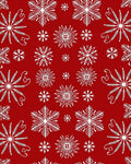 Red White Snowflake Winter Collection Rug
