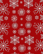 Red White Snowflake Winter Collection Rug